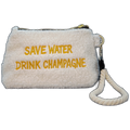 Pochette Sherpa Bianca – Save water drink champagne PRE-ORDER GENNAIO